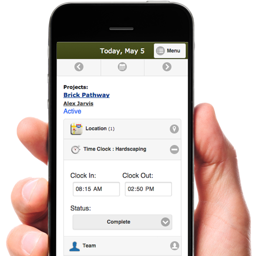 Time Clock In and Out for Landscapers