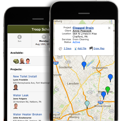 Plumber App & Job Scheduler for Smartphone